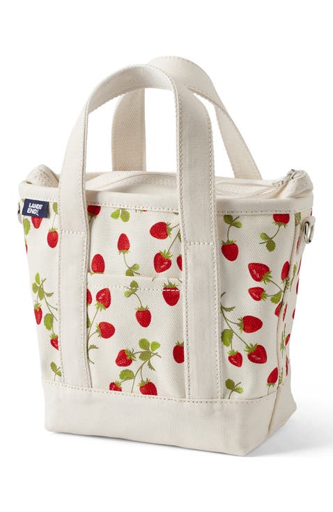 Medium Print 5 Pocket Open Top Canvas Tote Bag