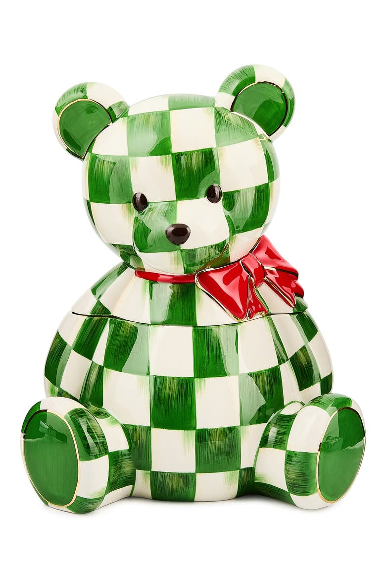 Check It Out Bear Cookie Jar, Main, color, GREEN