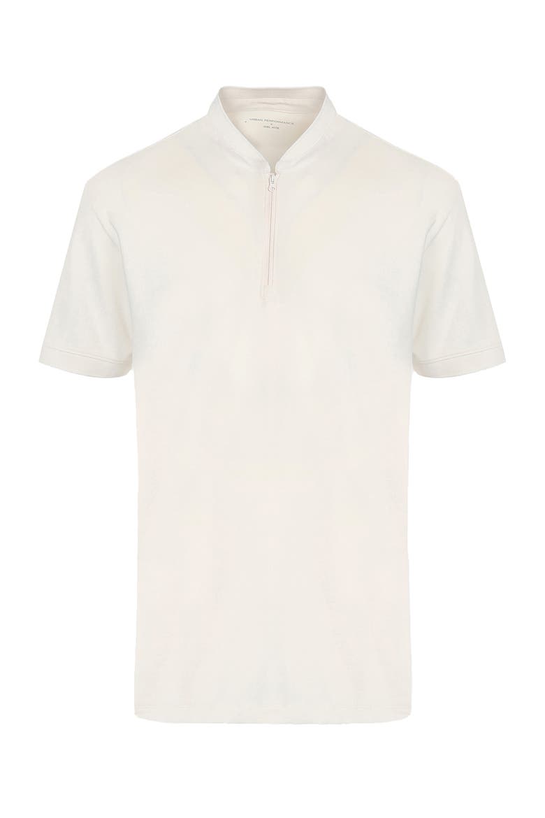 Pima Cotton Tech Piquet High Neck Polo, Alternate, color, Off White