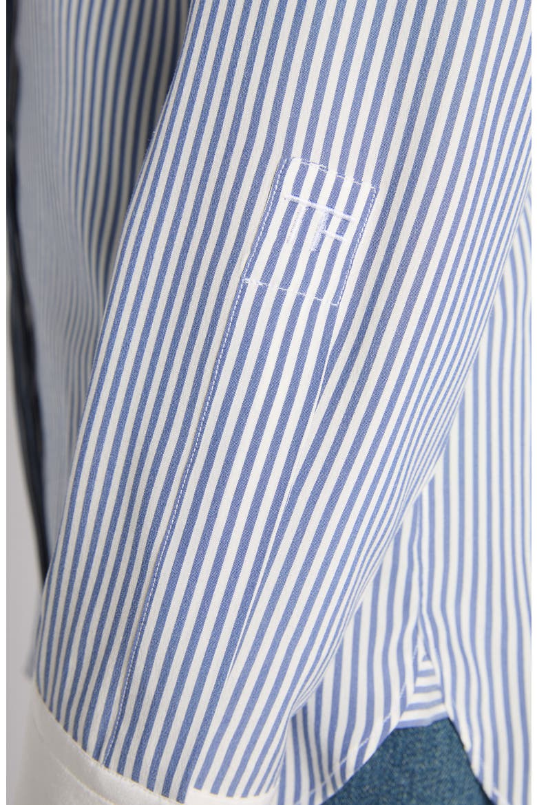 Stripe Silk Button-Up Shirt, Alternate, color, COMBO BLUE/ WHITE