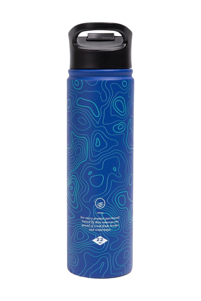 22 OZ Topography Steel Bottle, Alternate, color, Navy