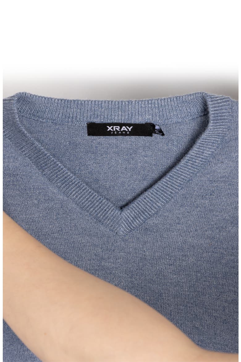 Kids' Basic V-Neck Sweater, Alternate, color, HEATHER SLATE