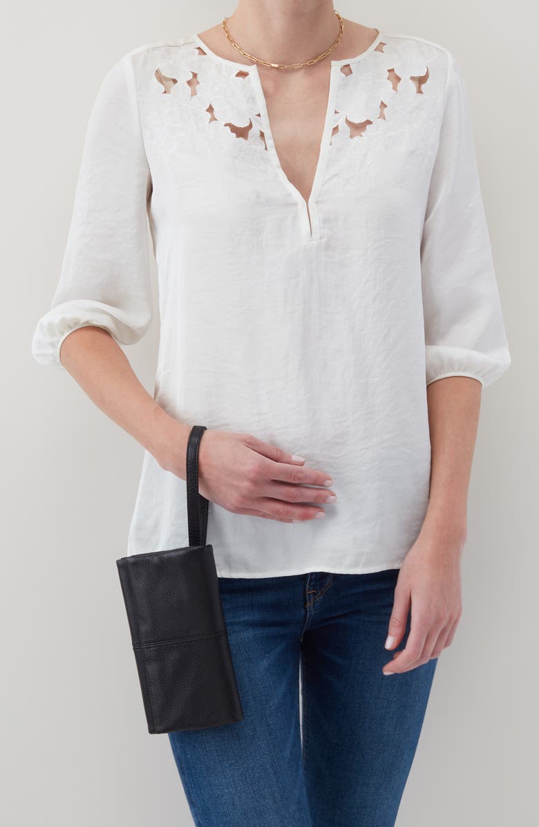 HOBO Keen Leather Continental Trifold Wallet, Alternate, color, Black