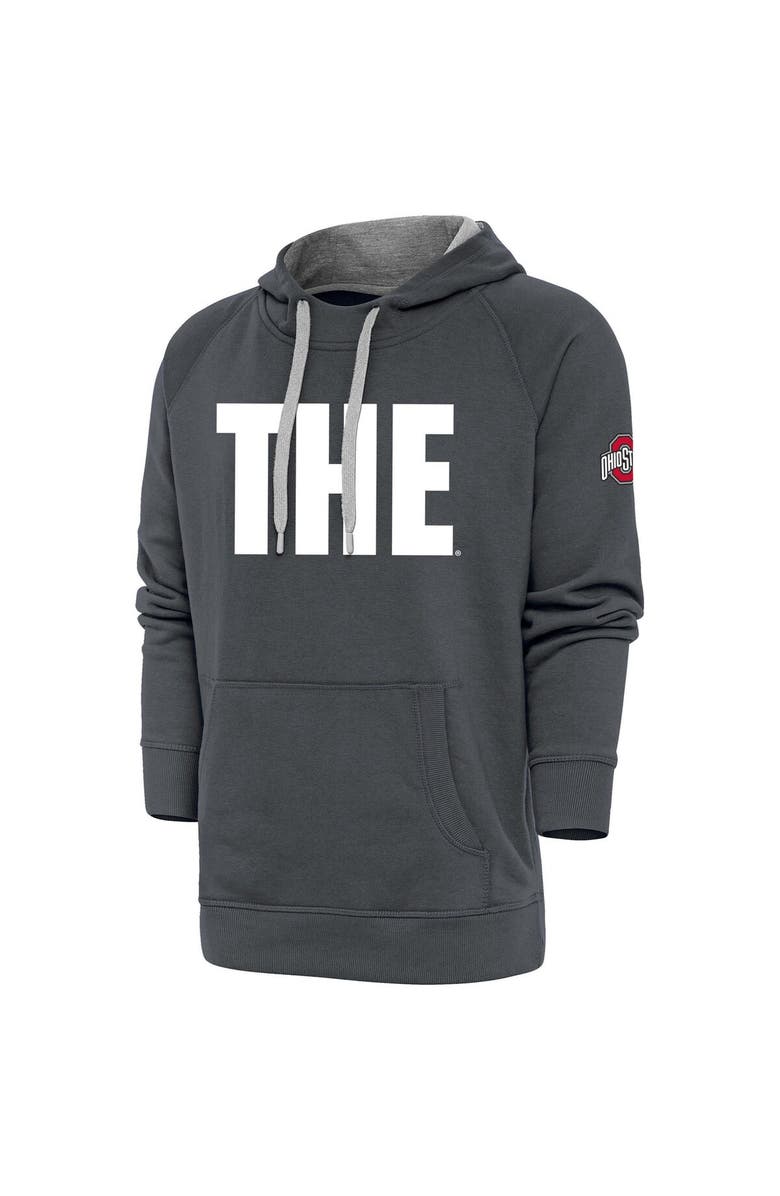 ANTIGUA Men's Antigua Charcoal Ohio State Buckeyes THE Ohio State Victory Pullover Hoodie, Alternate, color, 