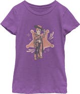 Toy Story 5 Girl's Toy Story 5 I Am Woody Badge  Graphic T-Shirt