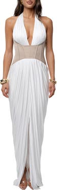JLUXLABEL Drape & Destiny Halter Dress