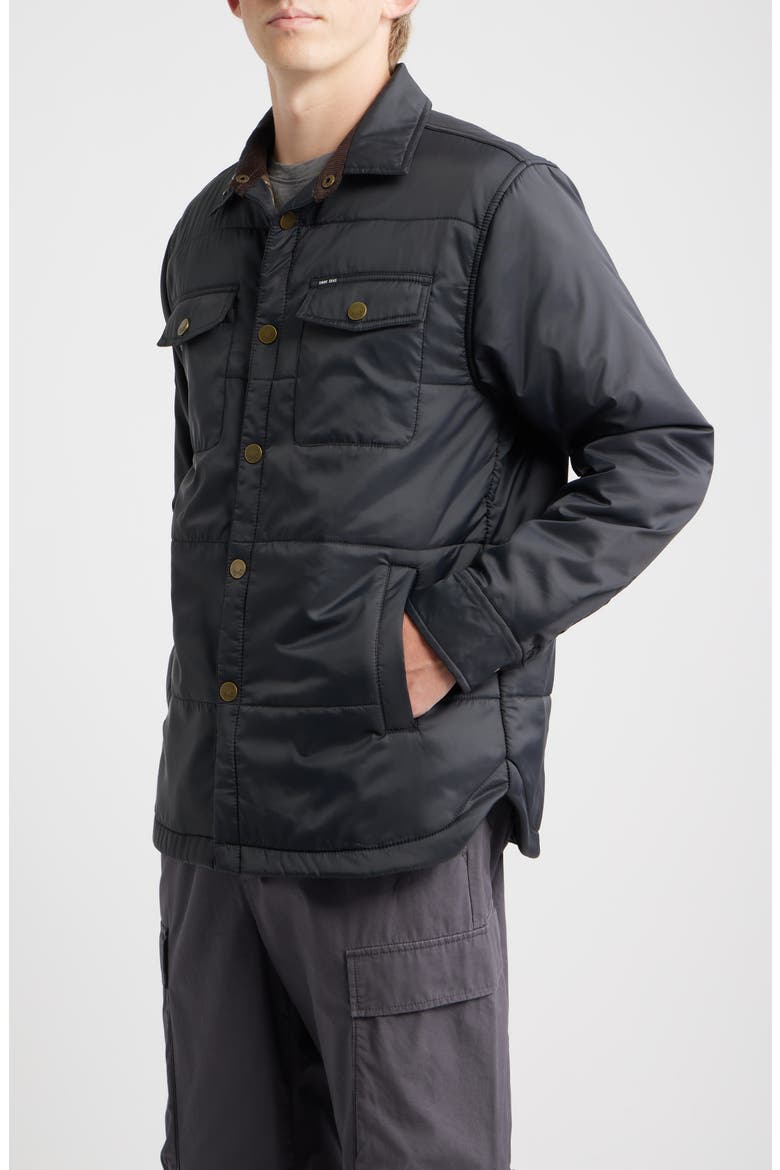 Machinist Quilted Snap-Up Shirt Jacket, Alternate, color, BLACK