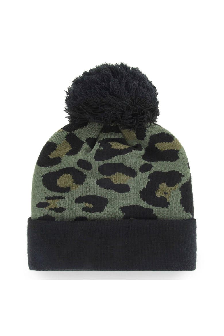 Women's '47 Green/Black New England Patriots Bagheera Cuffed Knit Hat with Pom, Alternate, color, Green
