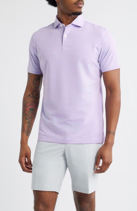 Crown Crafted Albatross Stripe Pima Cotton Blend Polo