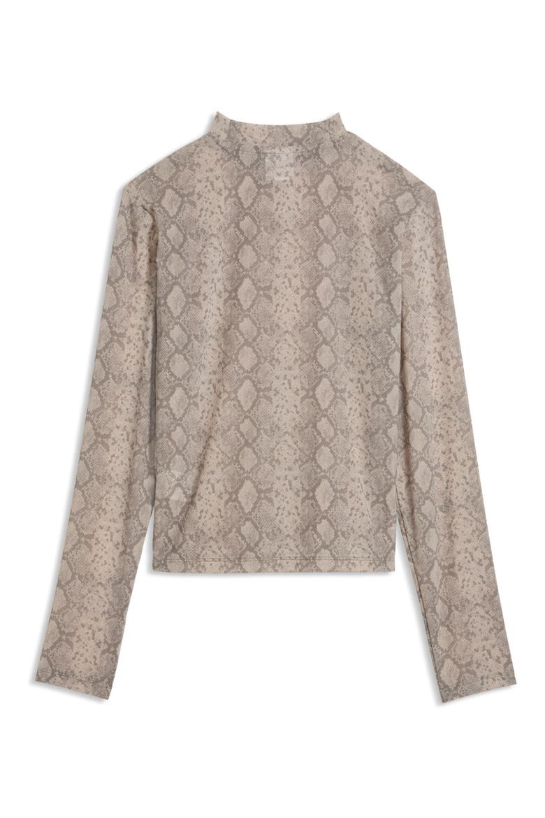 AOP Snake Print Mesh Long Sleeve T-Shirt, Alternate, color, MOUSE GRAY