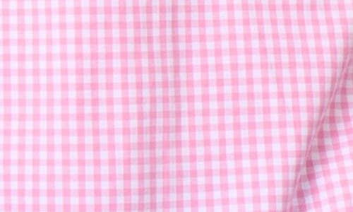 Tailorbyrd Gingham Stretch Cotton Button-up Shirt In Light Pink