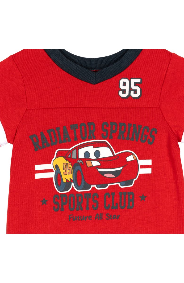 Disney Cars Lightning McQueen Athletic One Piece Romper, Alternate, color, Red Lightning Mcqueen