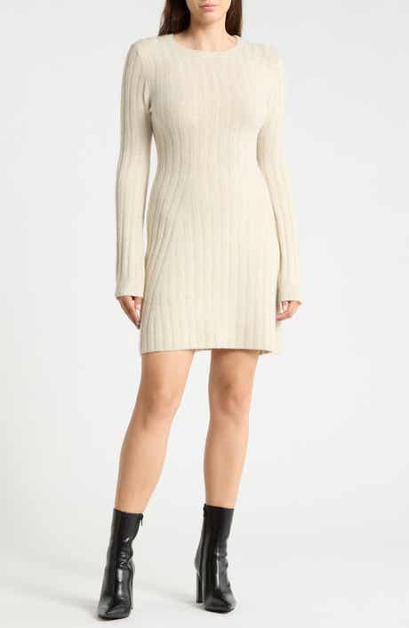 Long Sleeve Rib Knit Minidress