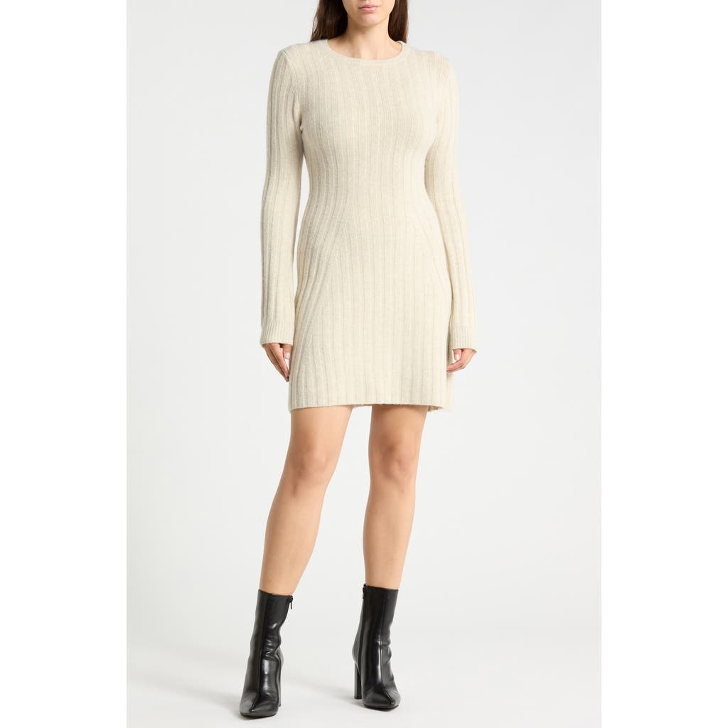 Nordstrom Rack Long Sleeve Rib Knit Minidress In White