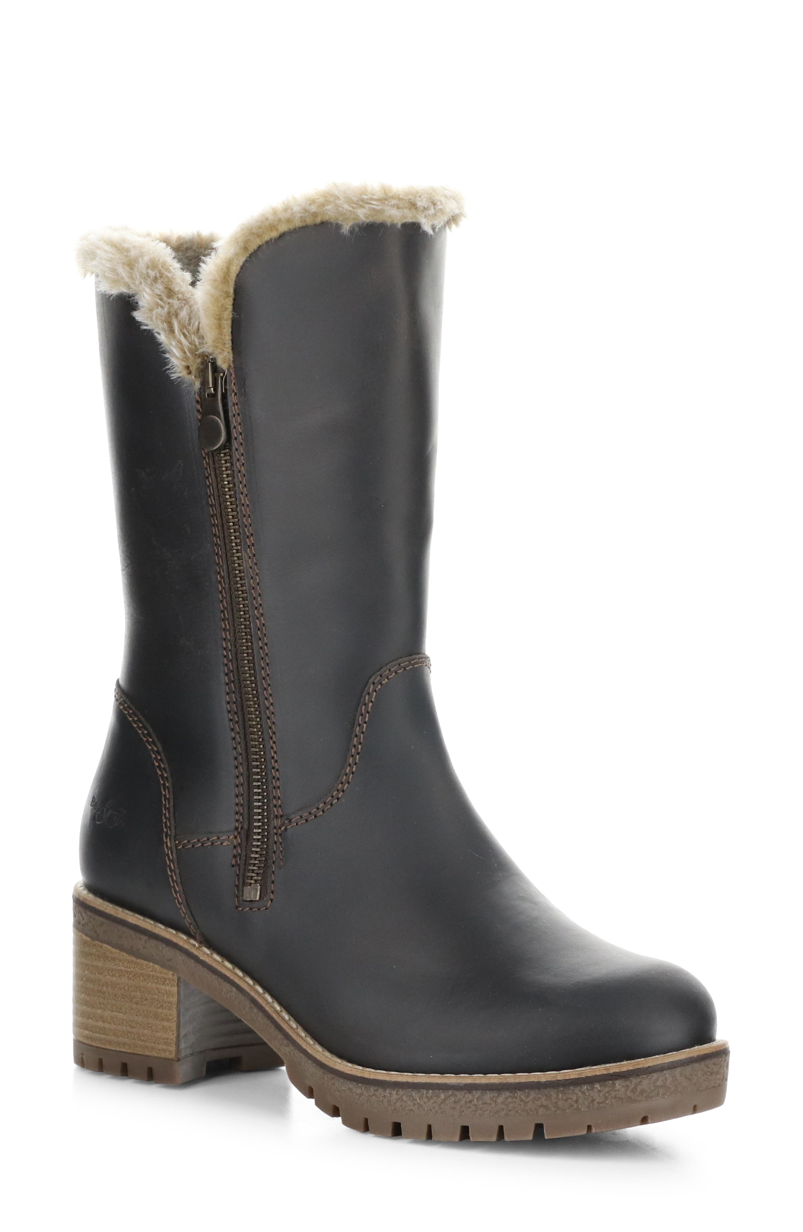 Match Waterproof Faux Fur Lined Boot, Main, color, BROWN/ BEIGE SADDLE/ FAUX FUR