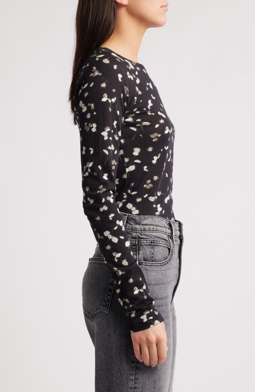 Rag & Bone Shaw Paneled Long-sleeve Top In Black White Multi