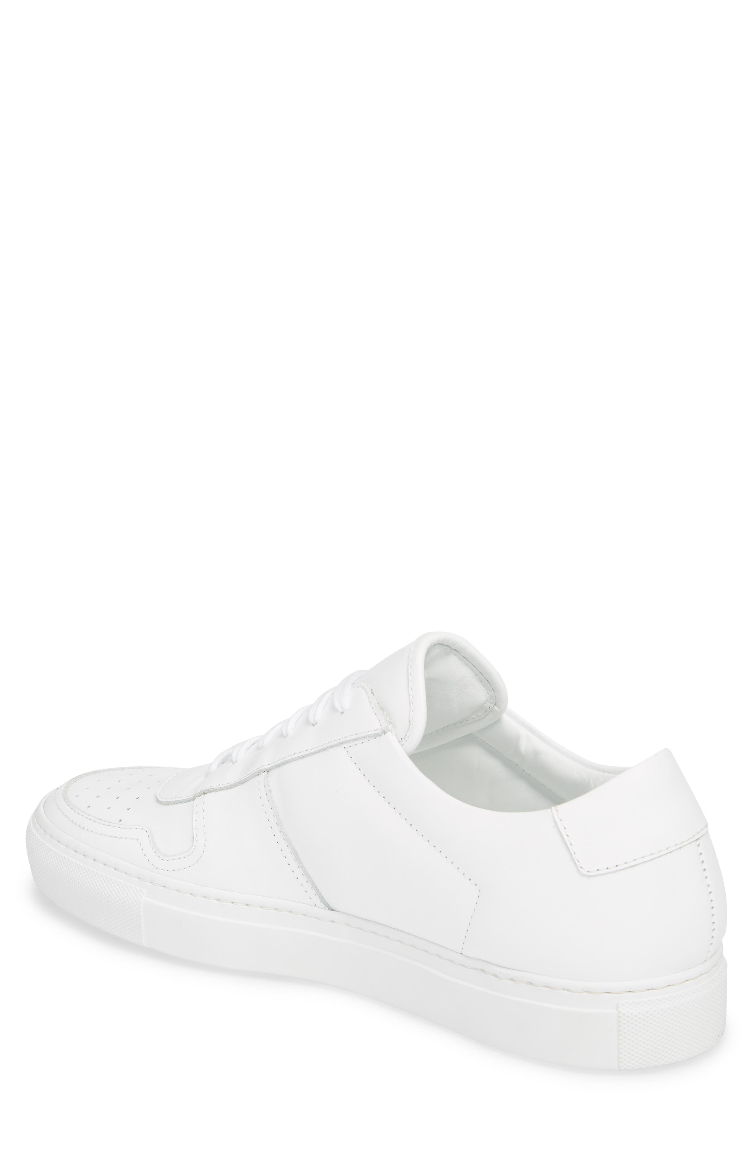 Bball Low Top Sneaker, Alternate, color, WHITE LEATHER