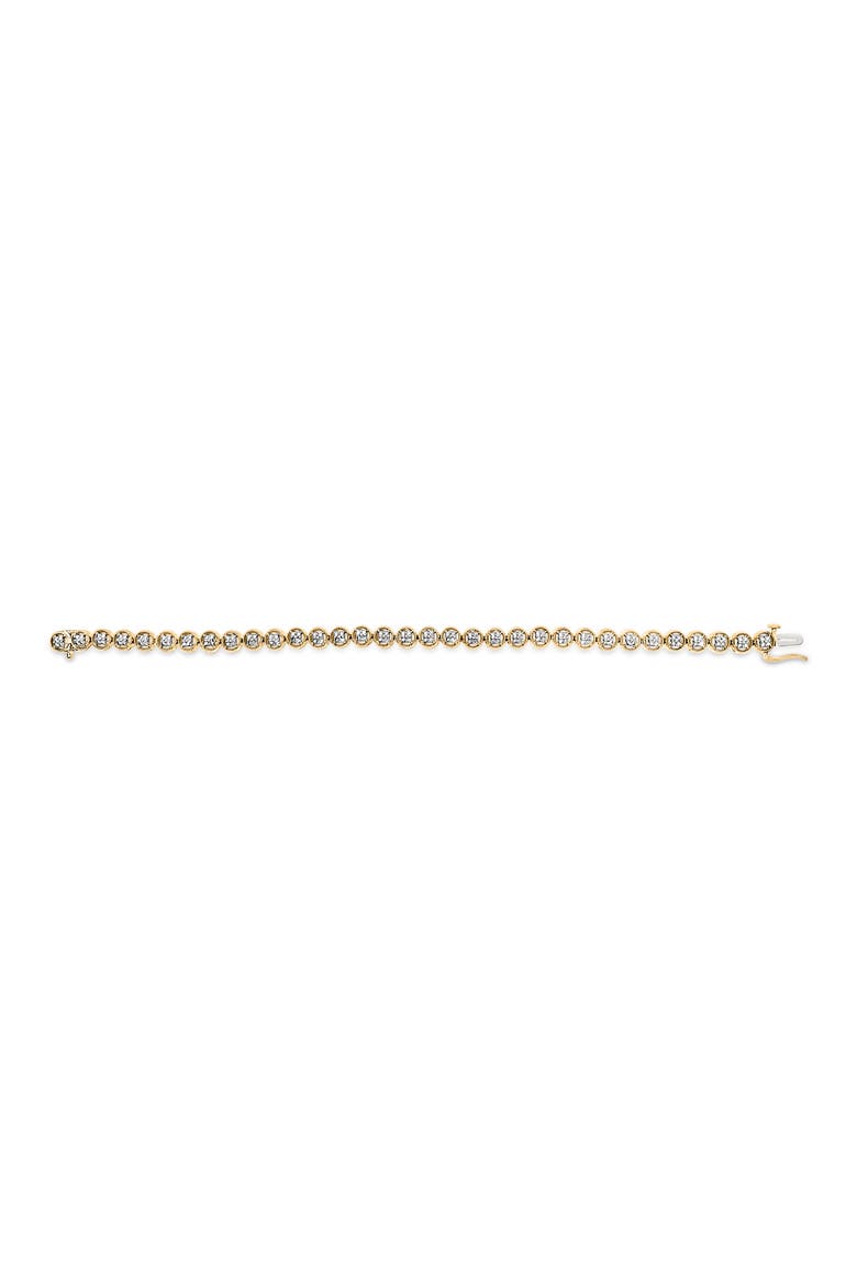 Silver 1/10 Cttw Diamond Open Circle Wheel Link Tennis Bracelet, Alternate, color, Yellow Gold over Silver