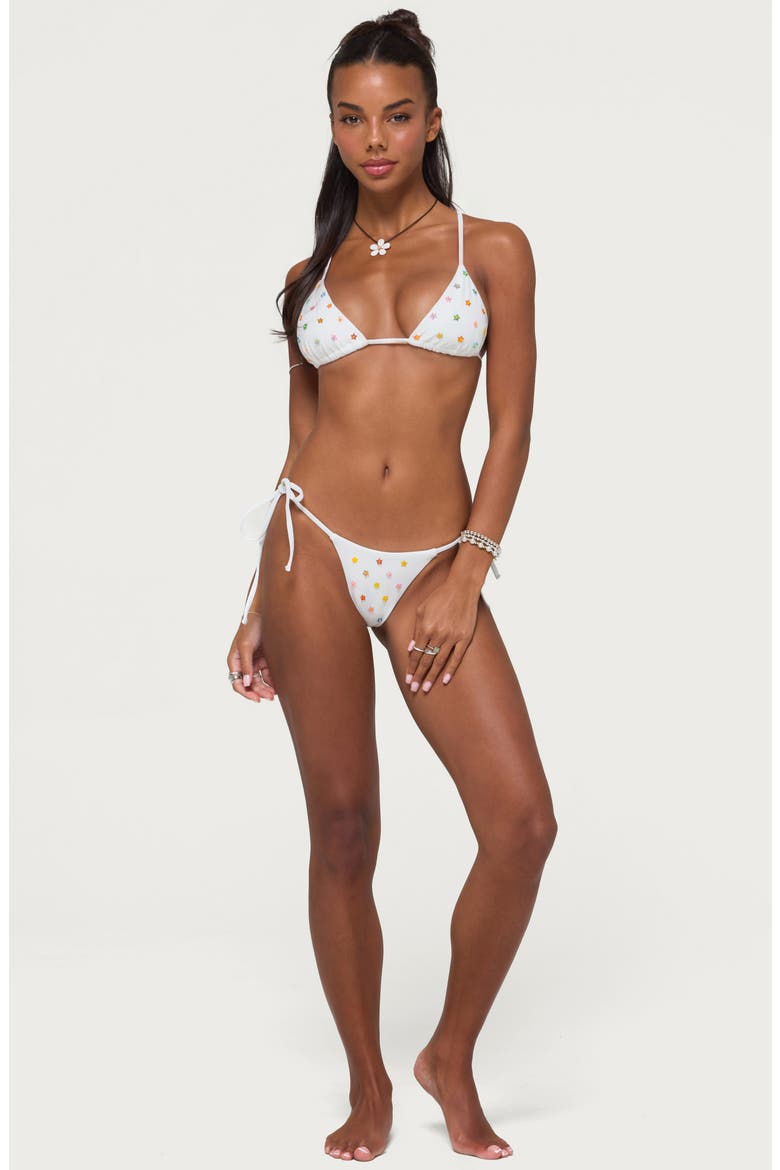 Luz Beaded Triangle Bikini Top, Alternate, color, WHITE