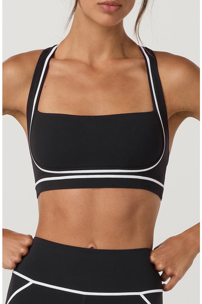 Allthefeels Linework Sports Bra, Main, color, BLACK