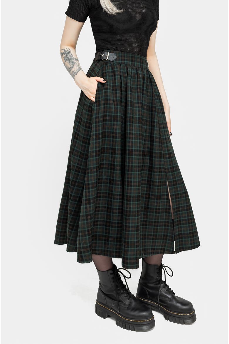 Nightingale Buckled Midi Skirt, Alternate, color, Grey