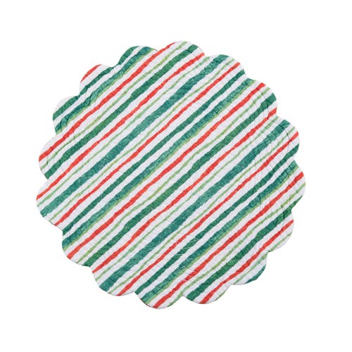 C & F Home C&f Home Delwyn Cardinal Round Placemats Set Of 6, 17" In Green