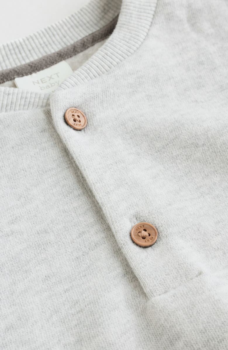 NEXT Henley Sweatshirt & Check Pants Set, Alternate, color, Grey