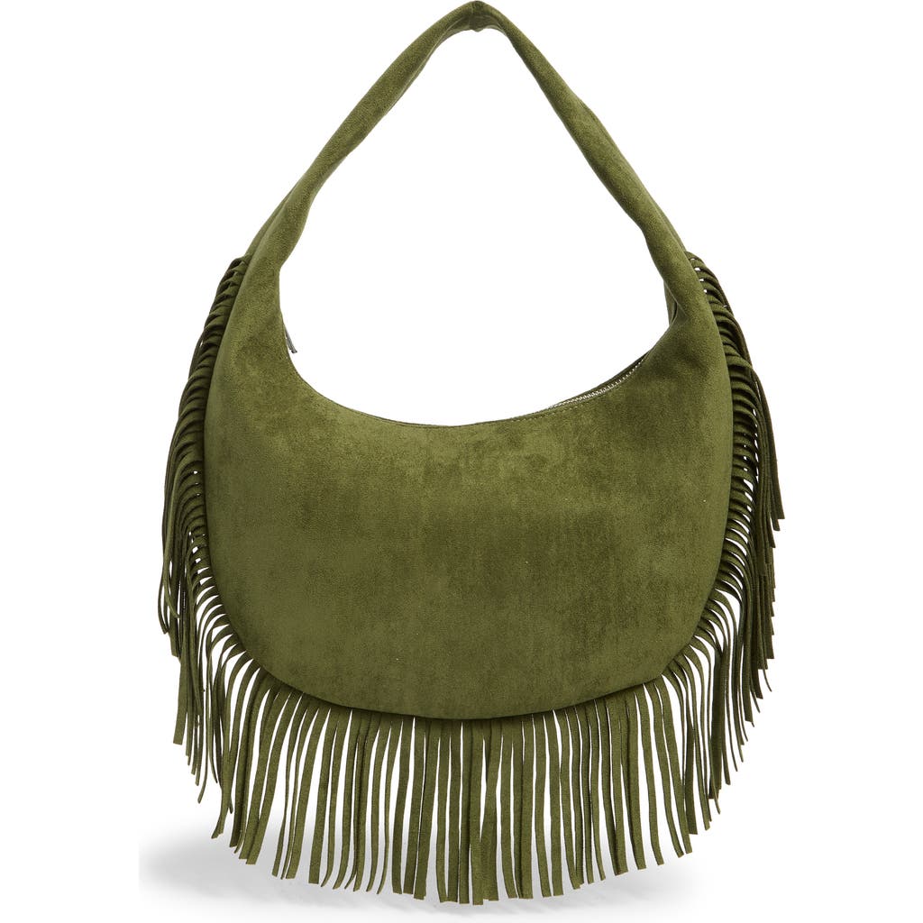 Collection Xiix Fringe Hobo Bag In Green