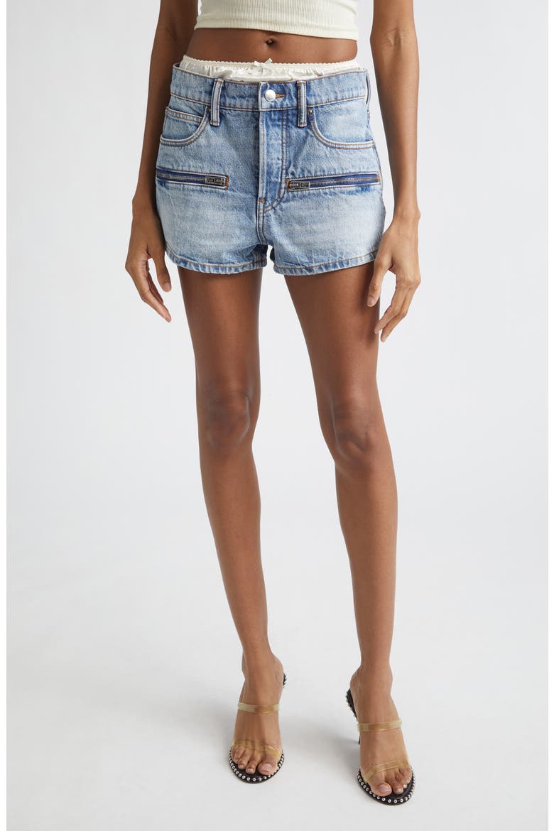 Silk Prestyle Denim Shorts, Main, color, AUTHENTIC LIGHT INDIGO
