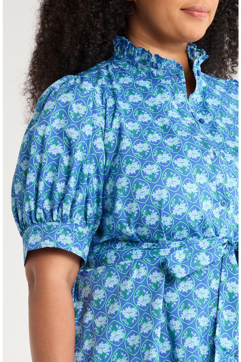 Giles Driftwood Floral Cotton Shirtdress, Alternate, color, BLUE/ GREEN
