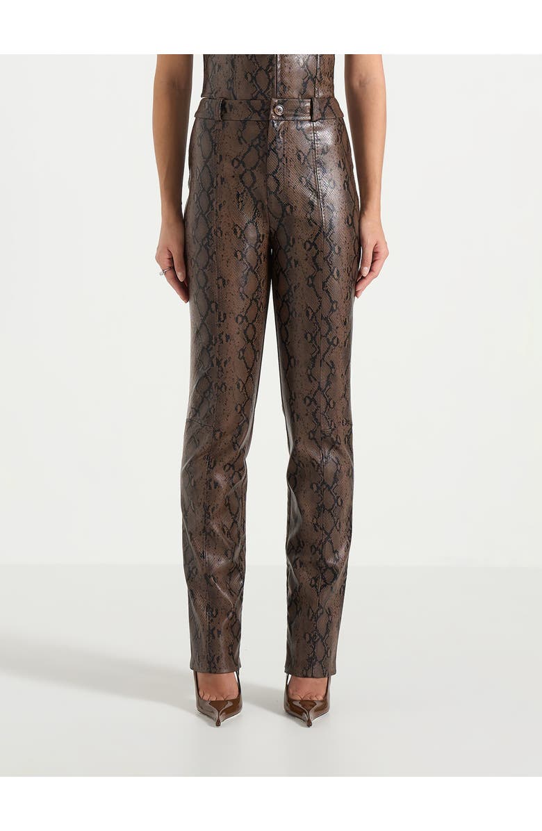 Manière De Voir Lucia Python Straight Leg Trousers, Alternate, color, Brown