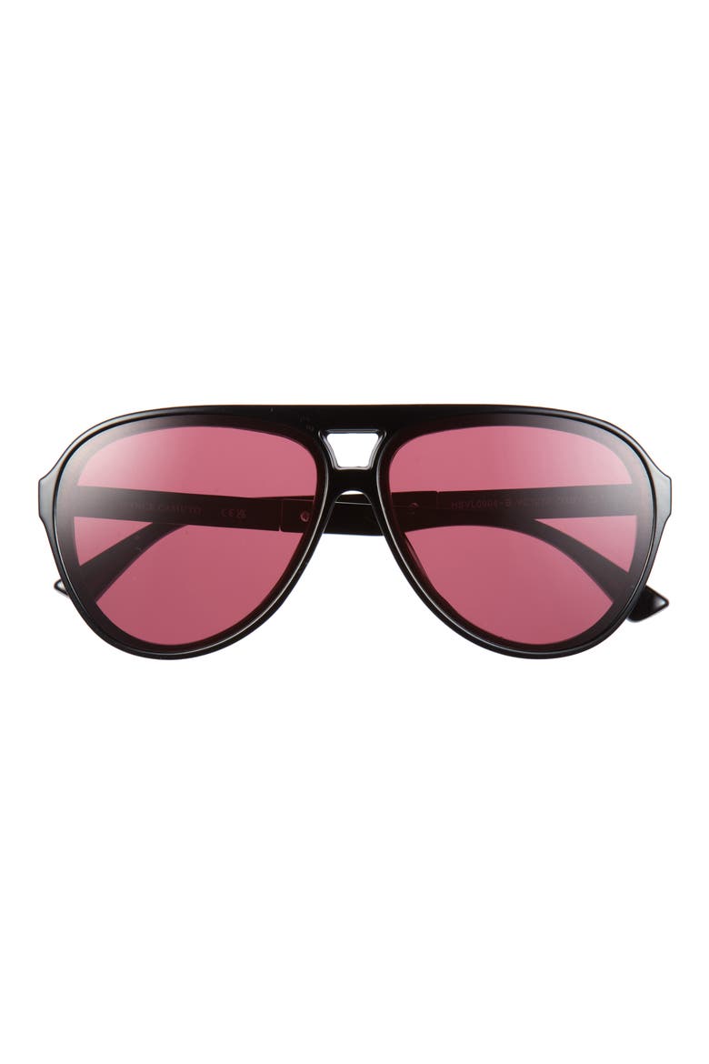 137mm Gradient Aviator Sunglasses, Main, color, BLACK BERRY