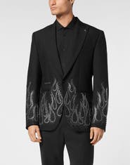 PHILIPP PLEIN Gabardine Blazer Ls Strass Flame Men