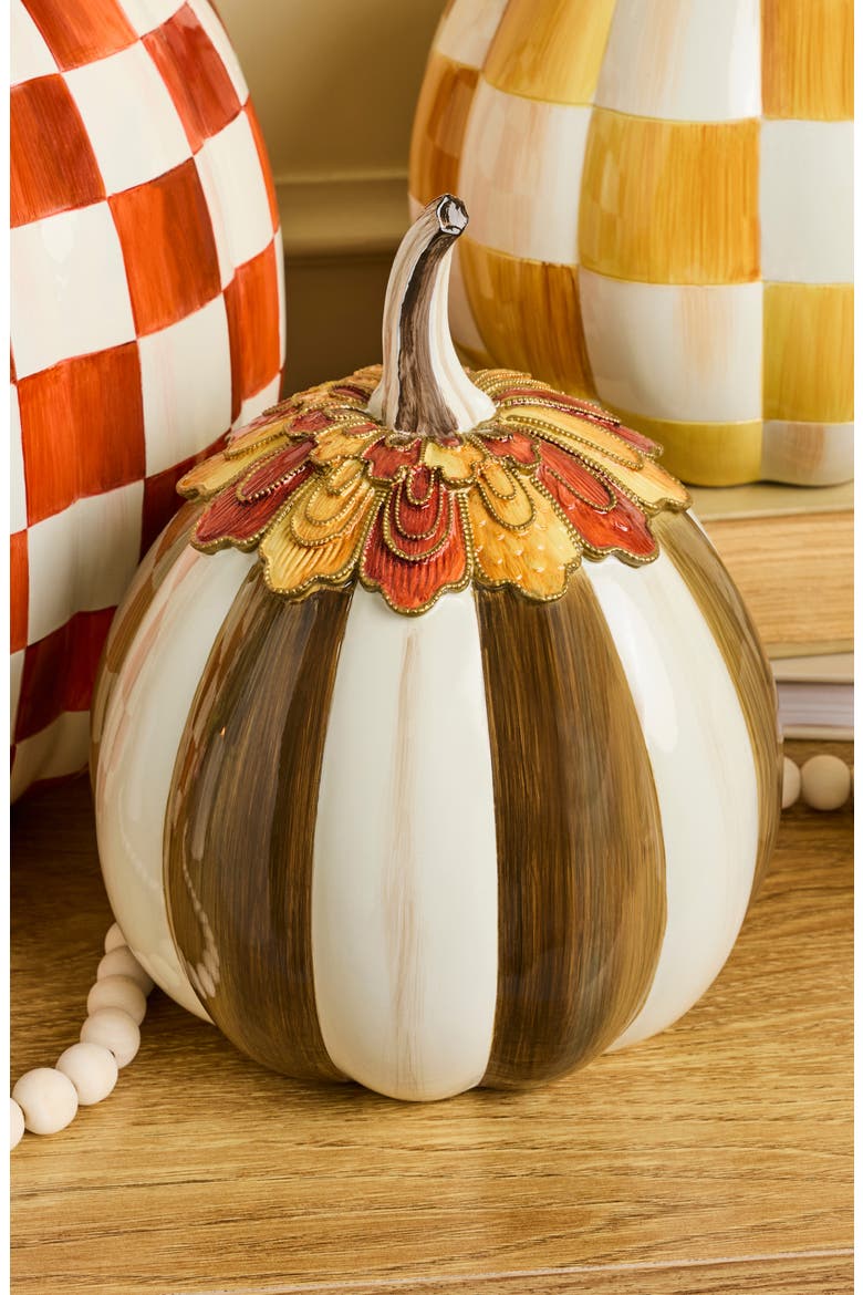 Harvest Glow Chocolate Stripe Pumpkin, Alternate, color, BROWN