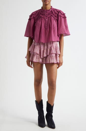 Isabel Marant Étoile Jocadia Ruffle Cotton Miniskort | Nordstrom