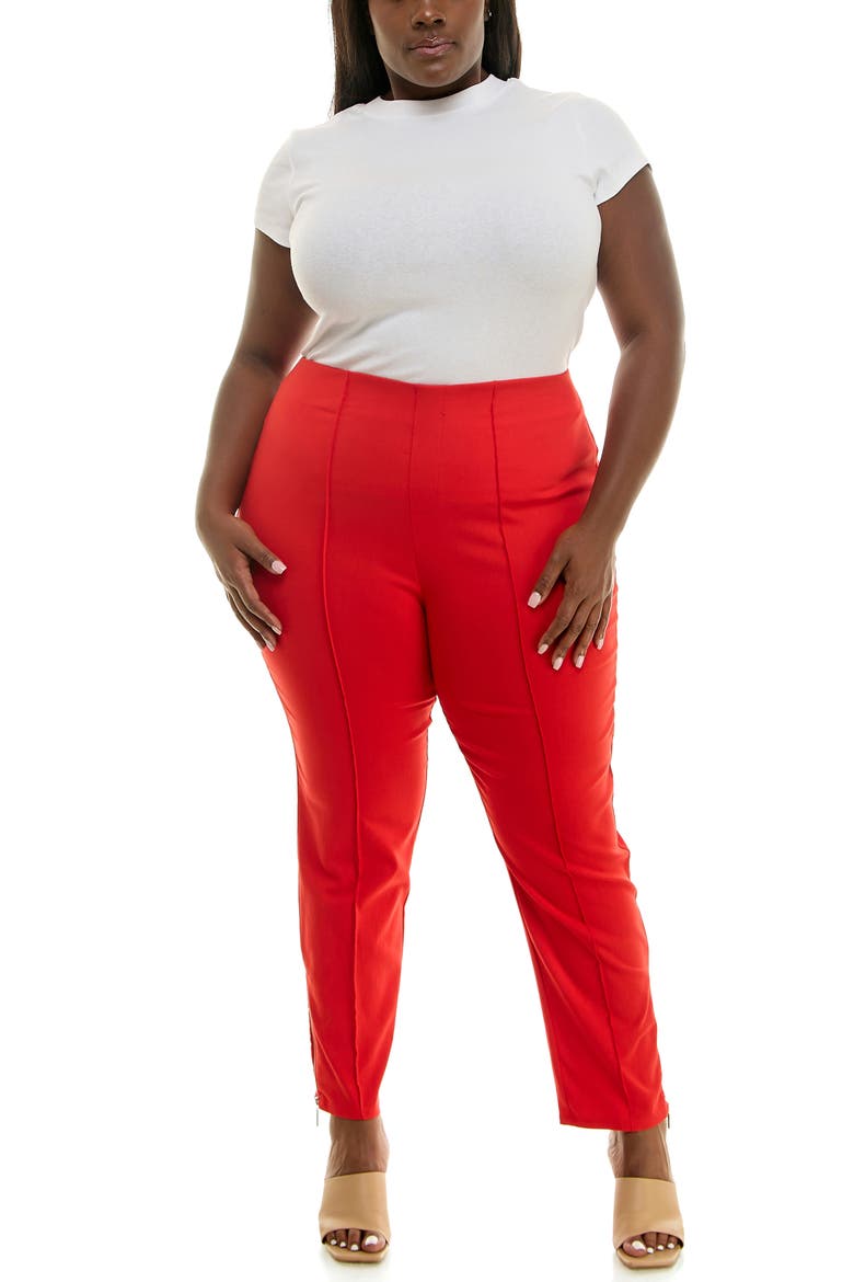 Millien Zip Ankle Pants, Alternate, color, CANDYAPPLE