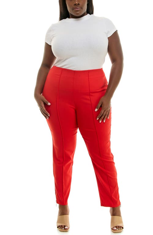 Nina Leonard Millien Zip Ankle Pants In Red