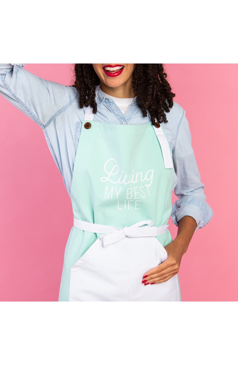 Totalee Gift Living My Best Life Apron Cotton Green, Alternate, color, Green