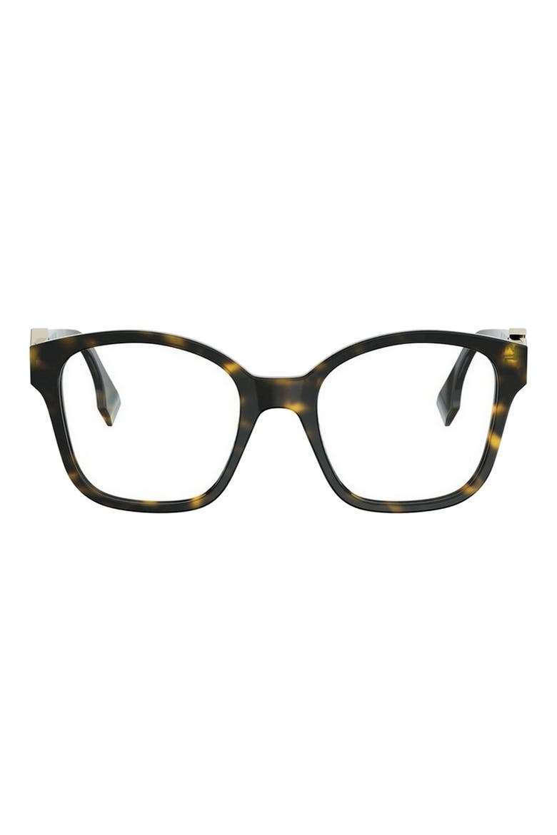 FF Diamonds 52mm Square Optical Glasses, Main, color, DARK HAVANA