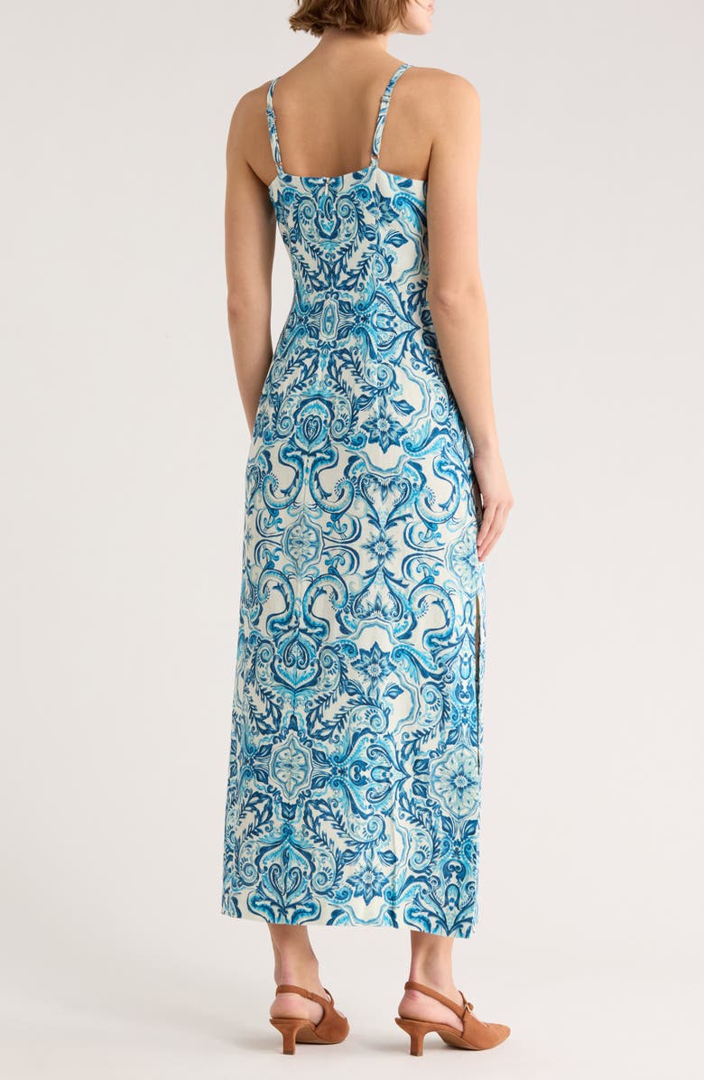 Parker The Willa Linen Blend Midi Dress, Alternate, color, Spellbound Blue