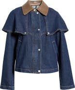 Avec Les Filles Stretch Denim Cape Jacket