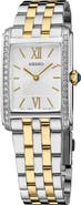 SEIKO WATCHES Essentials Tank Bracelet Watch, 22.7mm x 33.1mm