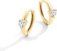 Mint & Lily Solitaire Birthstone Huggie Hoop Earrings