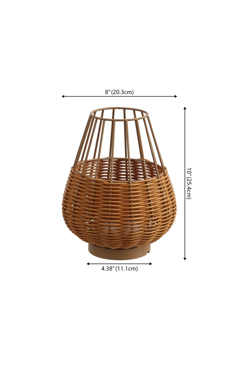 10" Indoor/Outdoor Rechargeable/Cordless Dimmable LED Table Lamp(Set of 2), Alternate, color, Light Brown Brown
