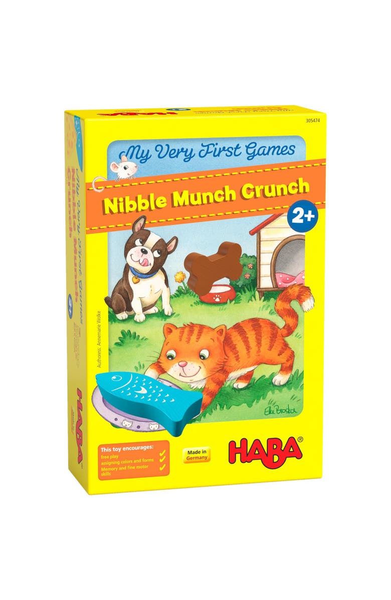 HABA My Very First Games A Memory & Matching Game for Toddlers Ages 2+, Nibble Nibble Munch Crunch, Preschool Learning Activities, Made in Germany, Main, color, Yellow Multi