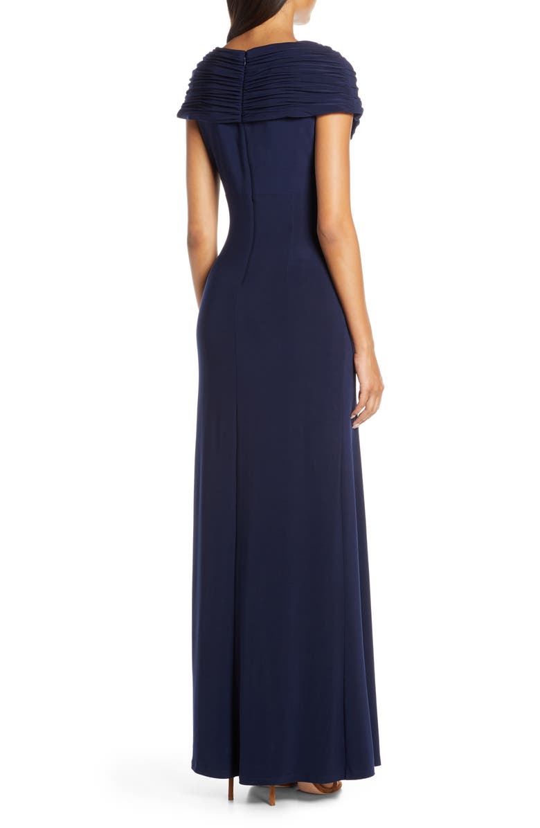Vince Camuto Portrait Collar Ruched Evening Gown, Alternate, color, 