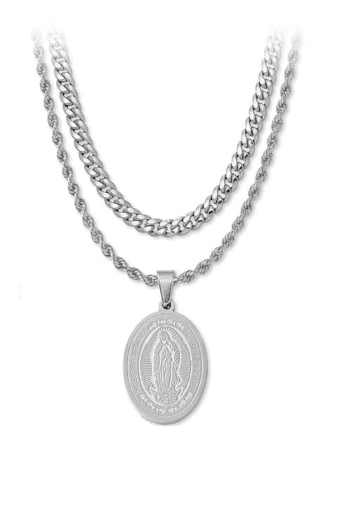 Men's Virgin Mary Pendant Necklace