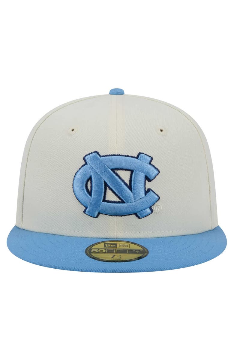 New Era Men's New Era Cream North Carolina Tar Heels Chrome 59FIFTY Fitted Hat, Alternate, color,