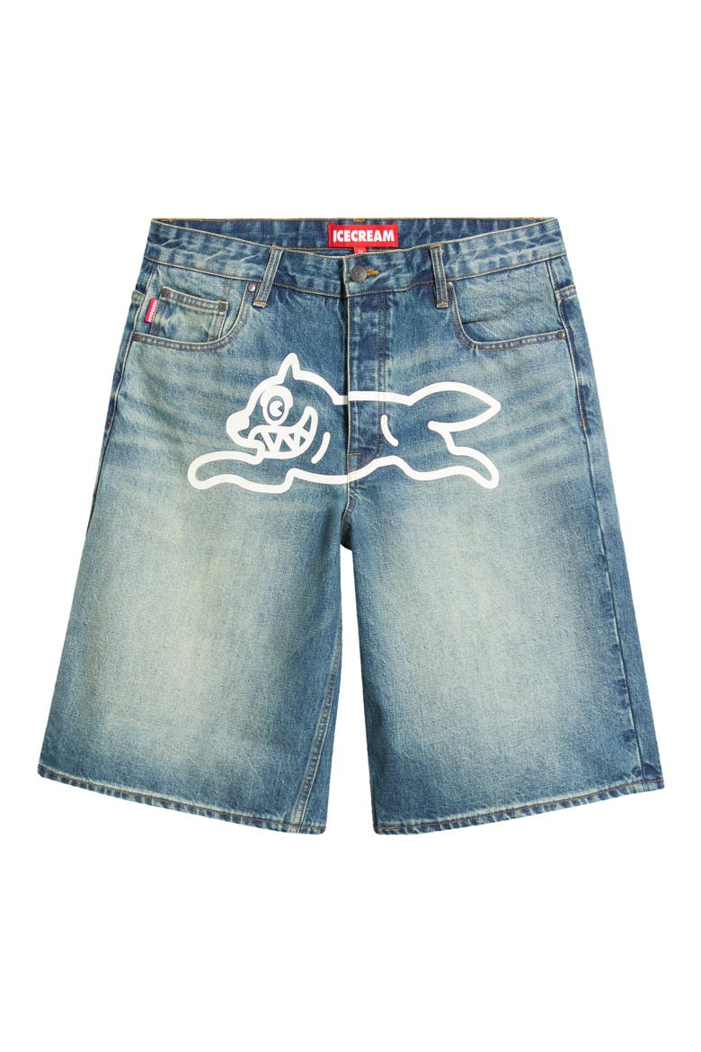 Orange Cotton Denim Shorts, Alternate, color, LEMON TART