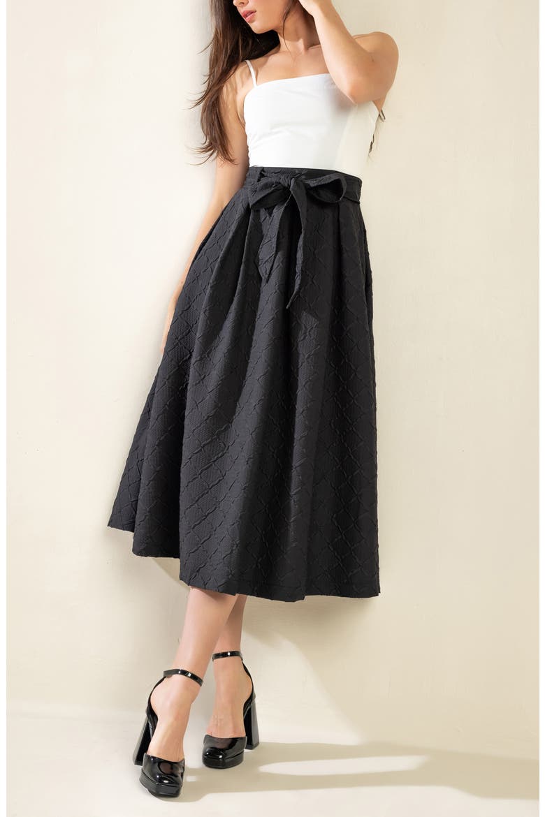 Jacquard Skirt A-Line Dress, Alternate, color, WHITE BLACK